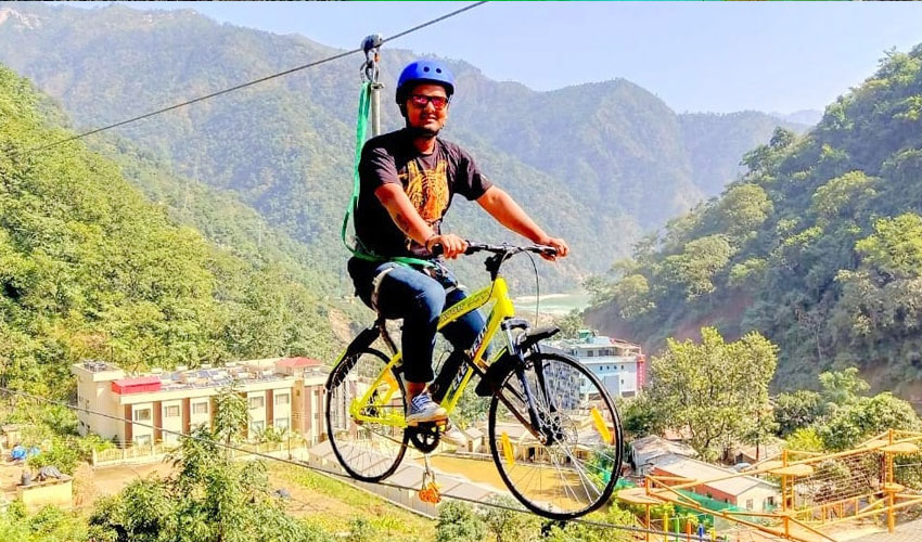 Tight Rope Sky Cycling, Rishikesh