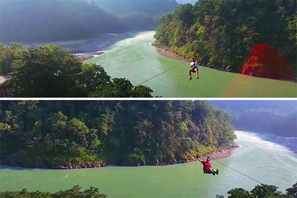 Zipline over the River Ganga